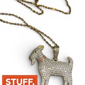 Sparkling Dog Pendant Necklace in Gold and Silver